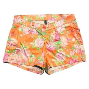 **5/$20** NWT Be-Girl Basic Orange Floral Print Shorts 7/8